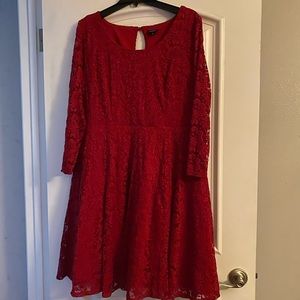 Red Torrid party dress.
